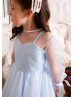 Sky Blue Polka Dot Tulle Flower Girl Dress Baby Tutu Dress